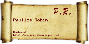 Paulics Robin névjegykártya